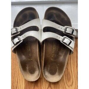 Birkenstock Ibiza Unisex Sandals White Patent Leather Adjustable Size EU 36